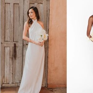 Showmeyourmumu Satin Maxi Slip Dress in Ivory